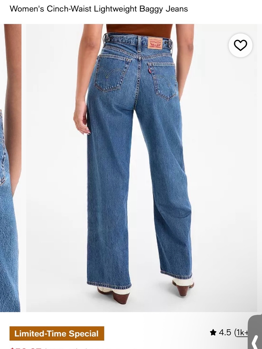 Levi's High-Waist Wide-Leg Blue Denim Jeans